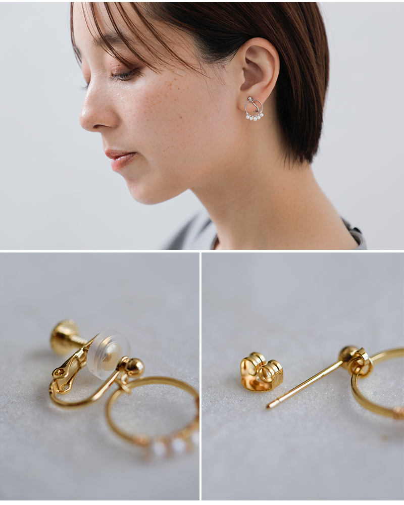 utilite(ユティリテ)淡水パールサークルピアス/イヤリングut507ss93-94