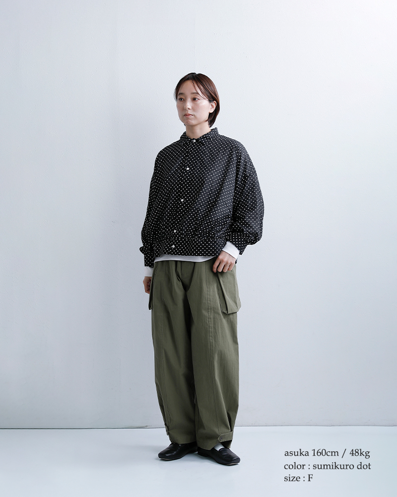 Veritecoeurドット ギャザー ブラウス vc-2823