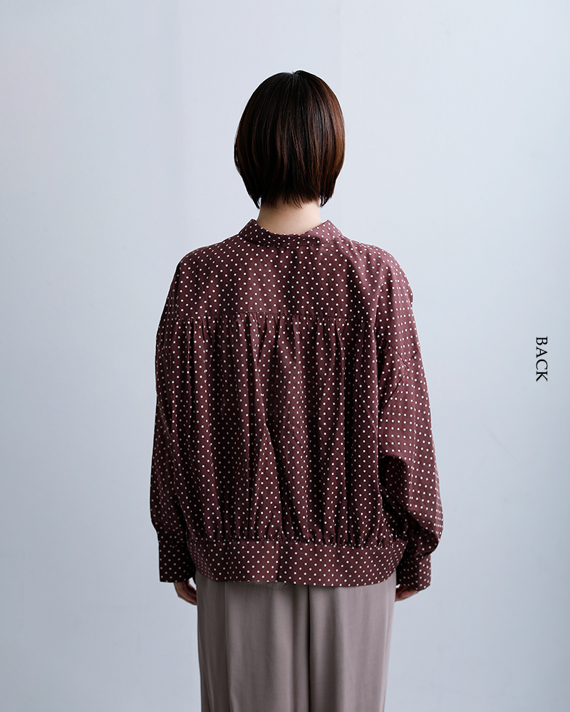 Veritecoeurドット ギャザー ブラウス vc-2823