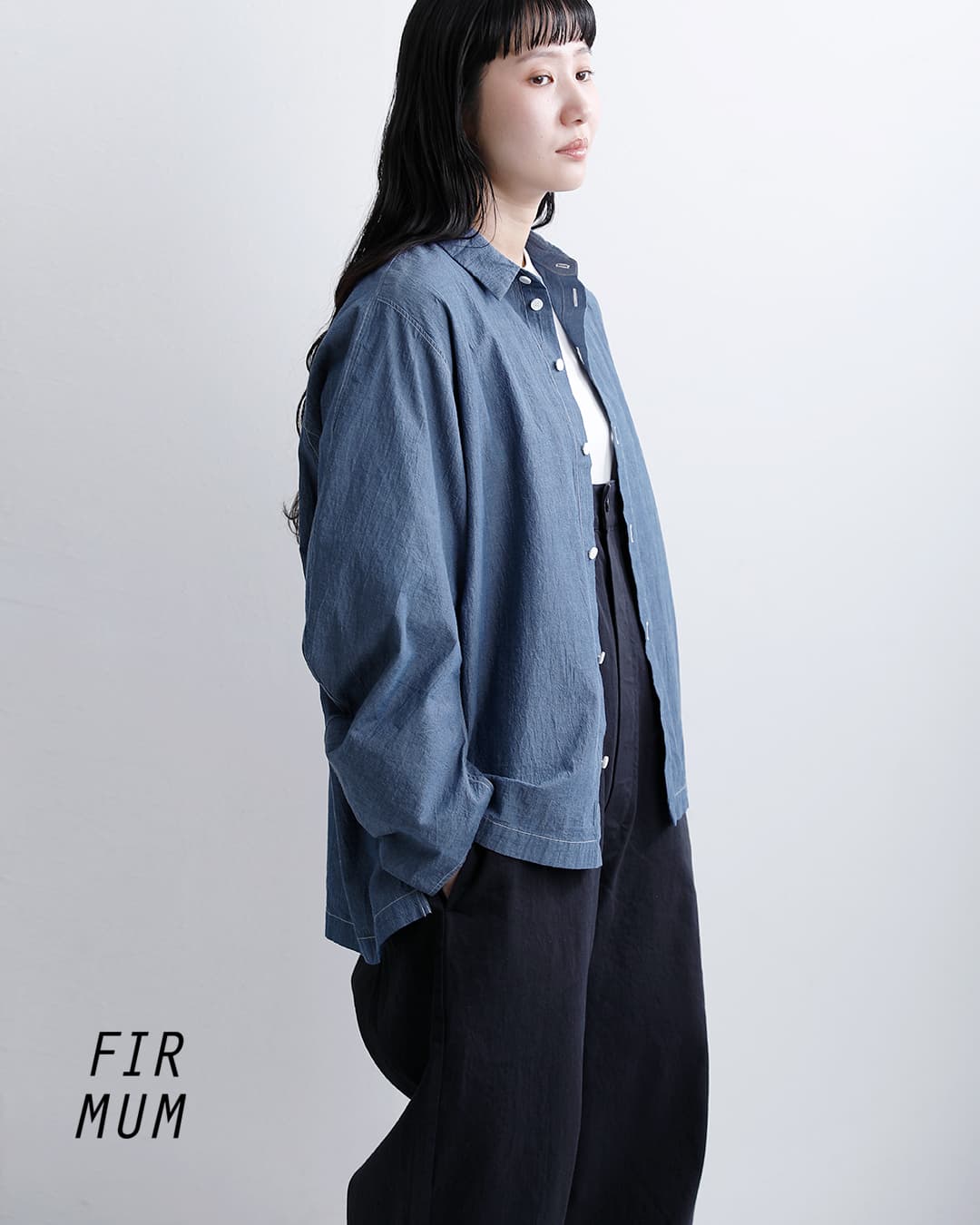 FIR MUMオーガニックコットン強撚ウェザー ビッグスリーブ シャツ vg-fr0102sf