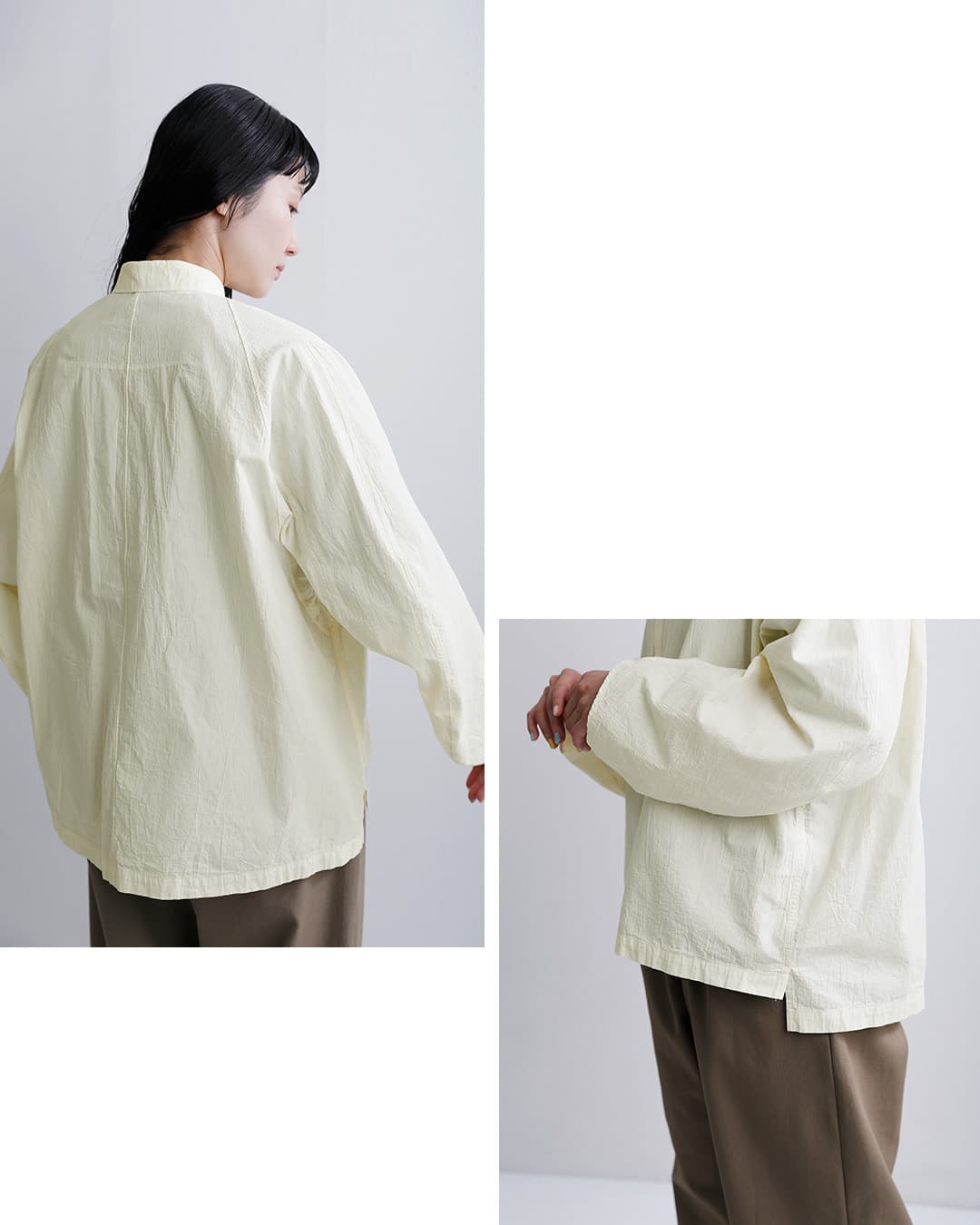 FIR MUMオーガニックコットン強撚ウェザー ビッグスリーブ シャツ vg-fr0102sf