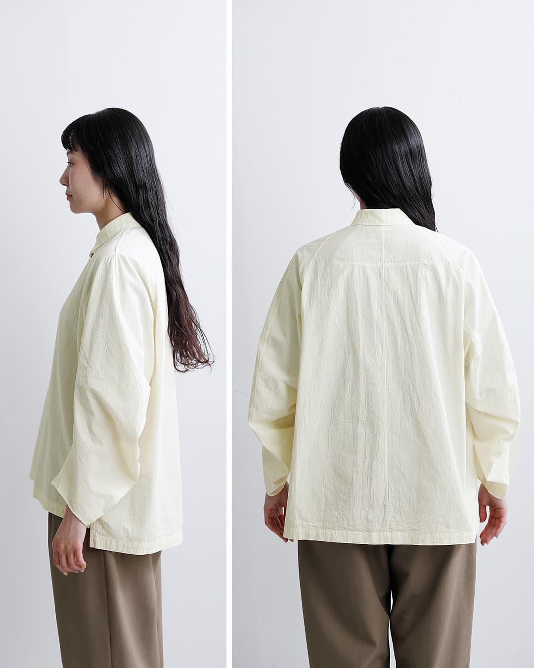 FIR MUMオーガニックコットン強撚ウェザー ビッグスリーブ シャツ vg-fr0102sf