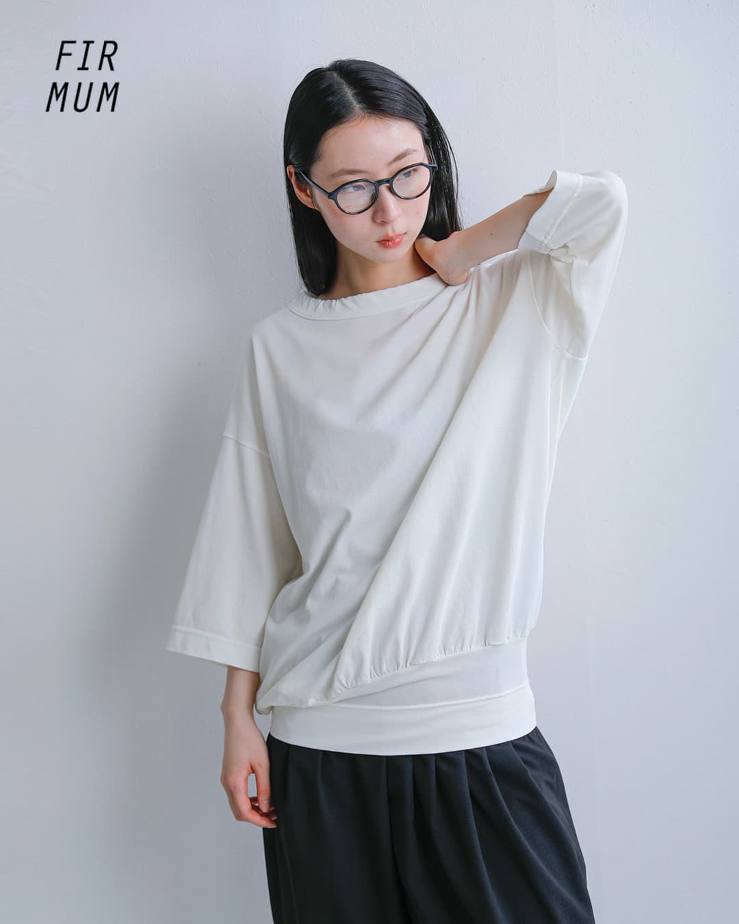 FIR MUM(フィル マム)強撚コットンヘビー天竺 オーバーサイズ タックイン Tシャツ vg-fr1804t6