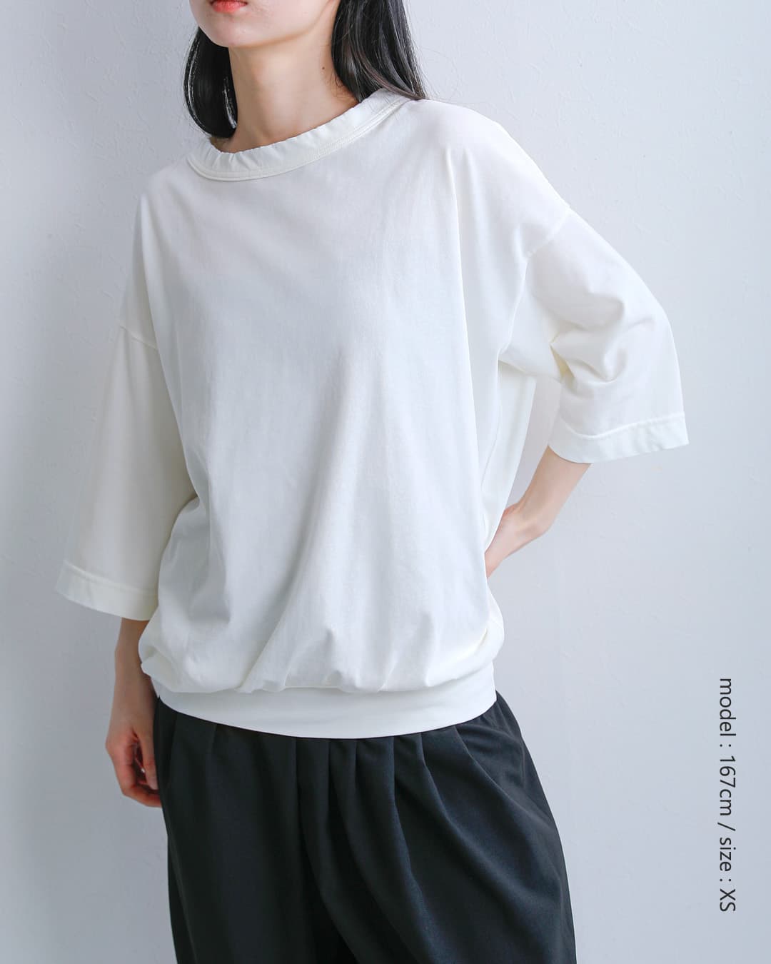 FIR MUM(フィル マム)強撚コットンヘビー天竺 オーバーサイズ タックイン Tシャツ vg-fr1804t6