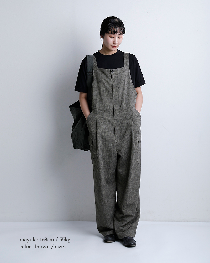 VOAAOV(ヴォアーブ)ツイードメッシュ サロペット vooa-p072