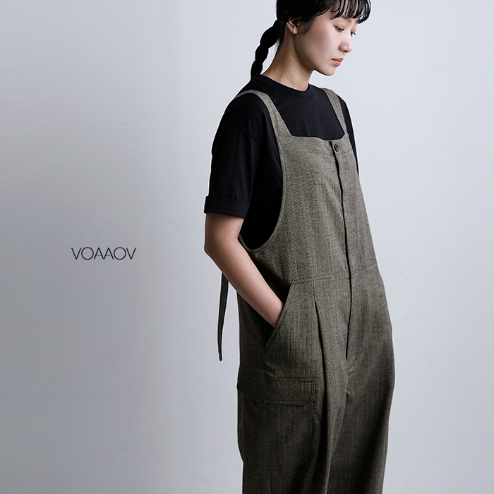 VOAAOV(ヴォアーブ)ツイードメッシュ サロペット vooa-p072