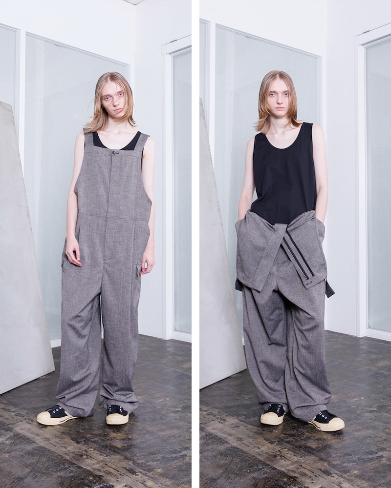 VOAAOV(ヴォアーブ)ツイードメッシュ サロペット vooa-p072