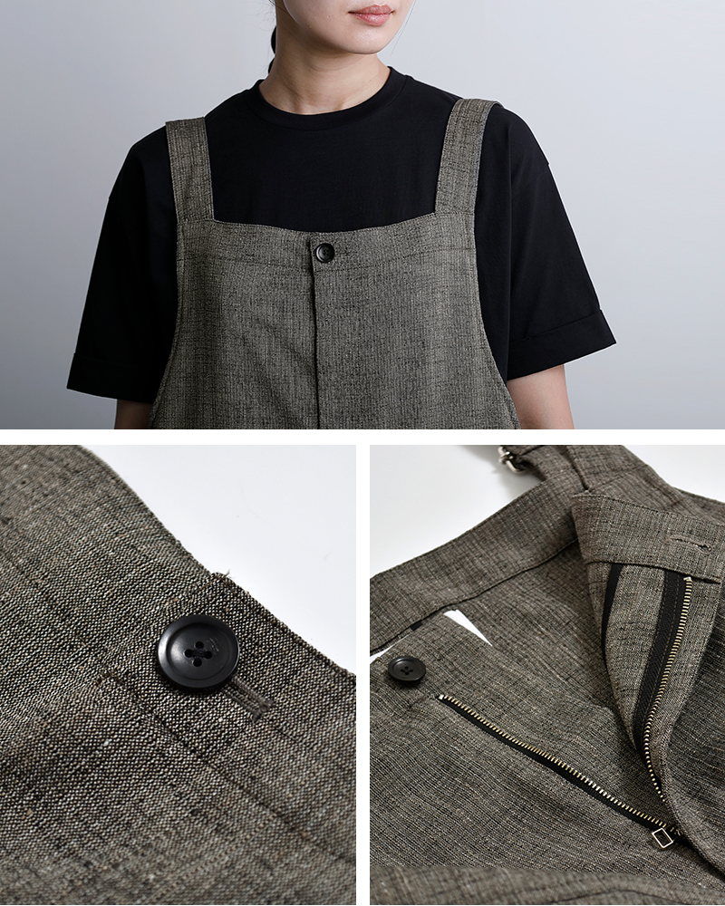 VOAAOV(ヴォアーブ)ツイードメッシュ サロペット vooa-p072