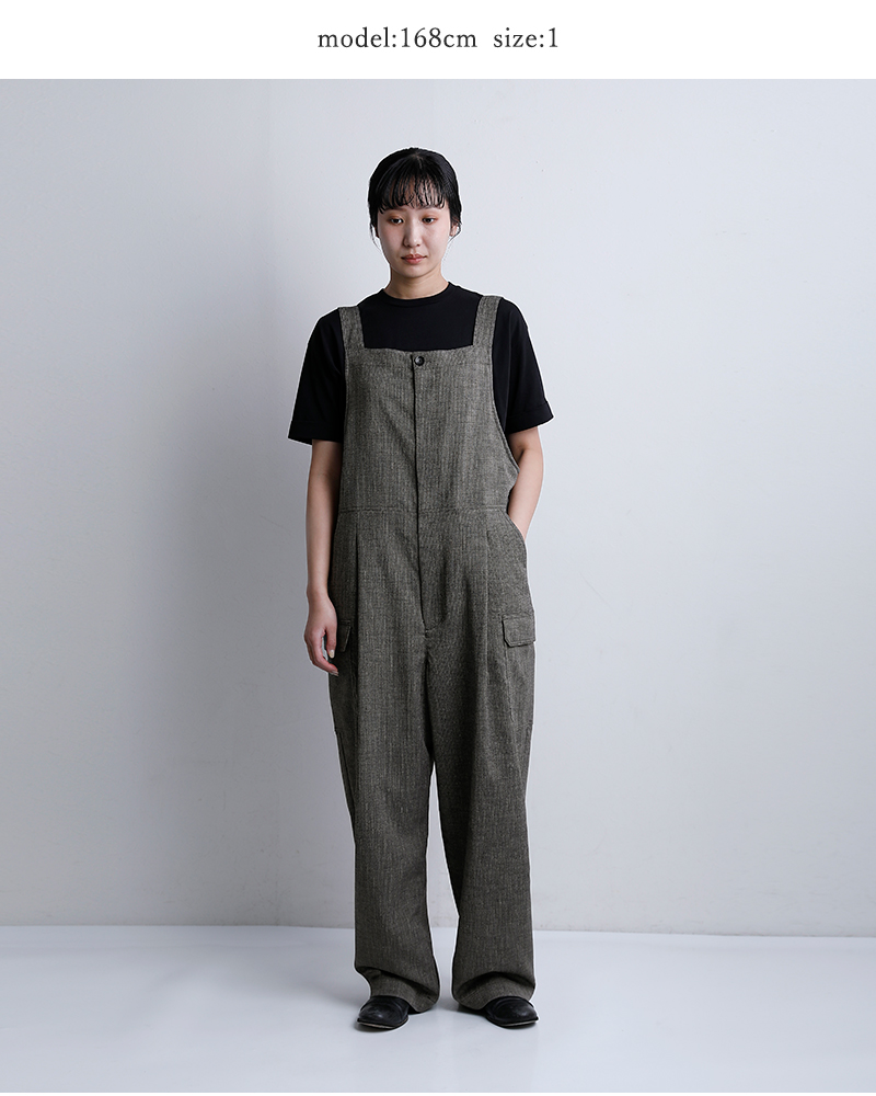 VOAAOV(ヴォアーブ)ツイードメッシュ サロペット vooa-p072