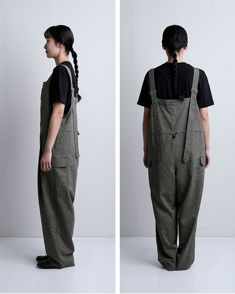 VOAAOV(ヴォアーブ)ツイードメッシュ サロペット vooa-p072