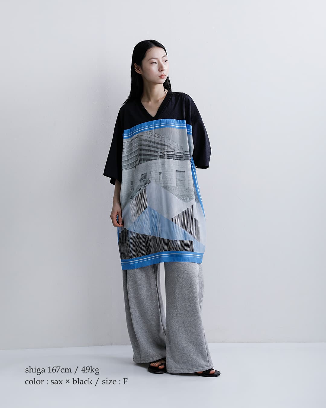 VOAAOVVネック 半袖 プリント Tシャツ “GHOST OF A MOMENT” votp-p112