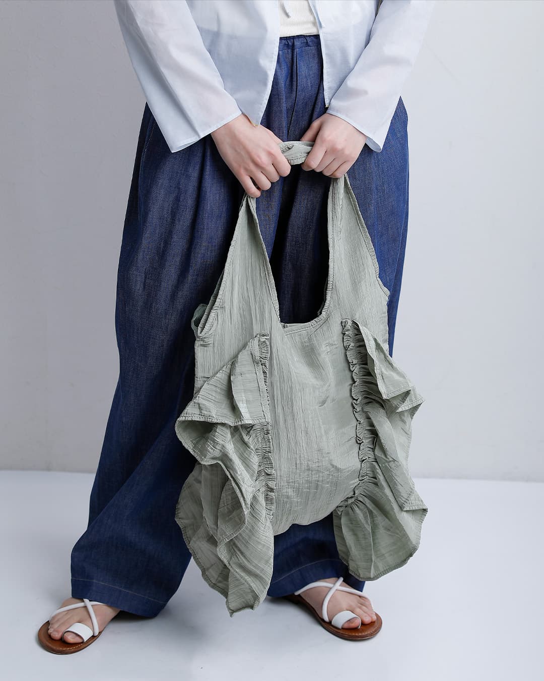 CACHELLIE(カシェリエ)ワッシャー フリル トートバッグ WASHER FRILL TOTE w-frill-tote