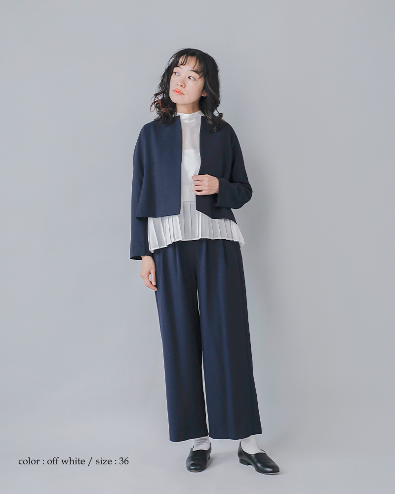 whyto(�z���C�g)�x���}�b�N�X�X�^���h�J���[���v���[�c�u���E�X�gHEMPLEATSBLOUSE�hwht21fbl4004