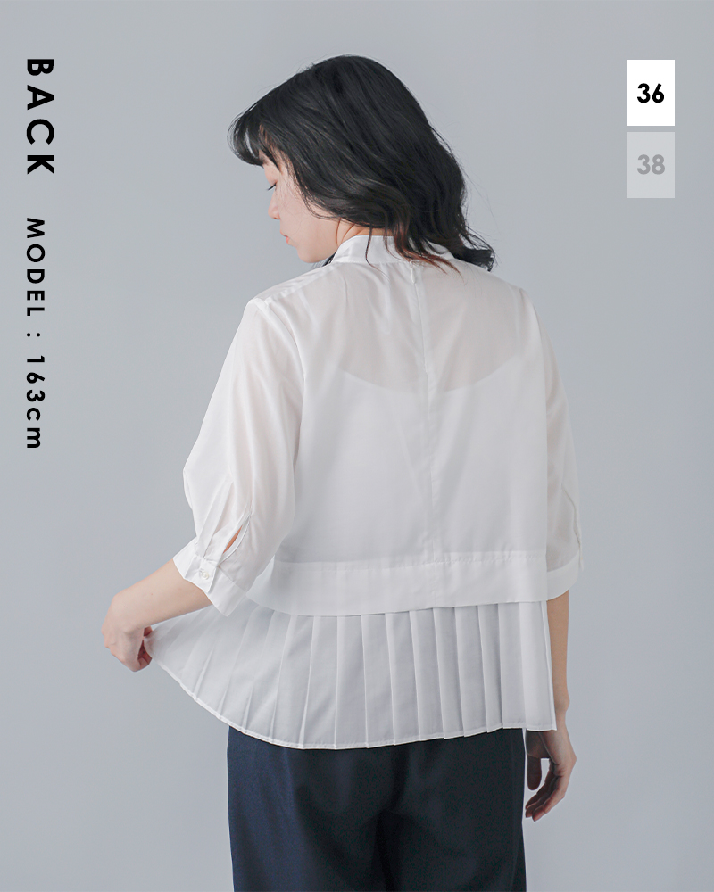 whyto(�z���C�g)�x���}�b�N�X�X�^���h�J���[���v���[�c�u���E�X�gHEMPLEATSBLOUSE�hwht21fbl4004