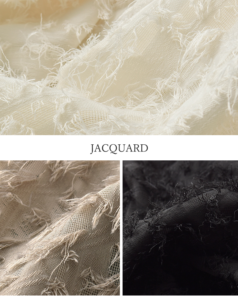 whyto(�z���C�g)�W���K�[�h�{�����[���u���E�Xjacquardvolumeblousewht24fbl4053
