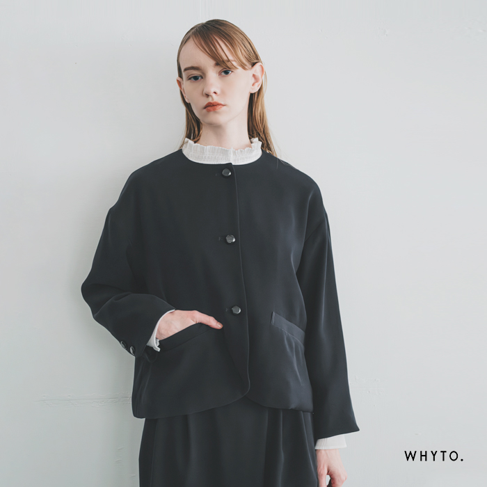 whyto(�z���C�g)�m�[�J���[�{�^���W���P�b�g�gnocollarbuttonjacket�hwht24fjk4035