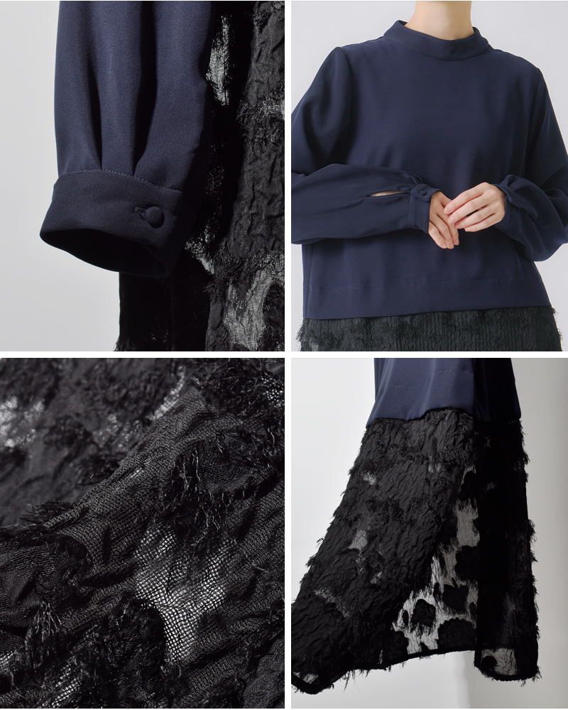 whyto(�z���C�g)���[�X�R���r�l�[�V�����V���[�g�h���X�glacecombinationshortdress�hwht25fbl4078