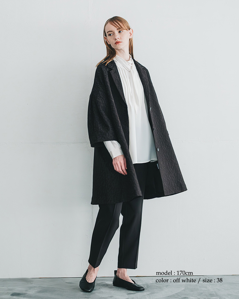 whyto(�z���C�g)���{���^�C�s���^�b�N�u���E�Xribbontieblousewht25fbl4082