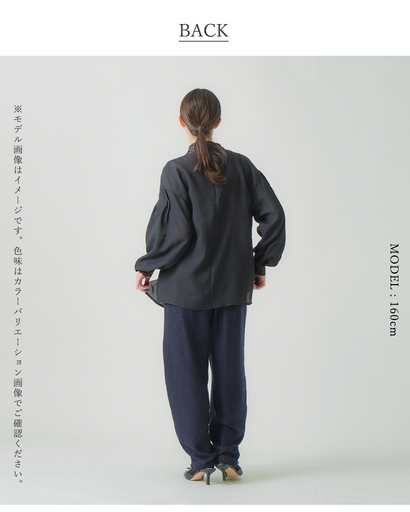 whyto(�z���C�g)���{���^�C�s���^�b�N�u���E�Xribbontieblousewht25fbl4082