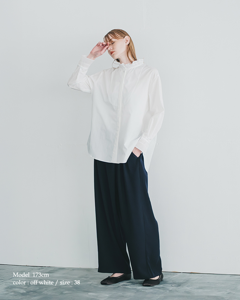 whyto(�z���C�g)�v���[�c�f�U�C���u���E�X�gpleatsdesignblouse�hwht25fbl4083