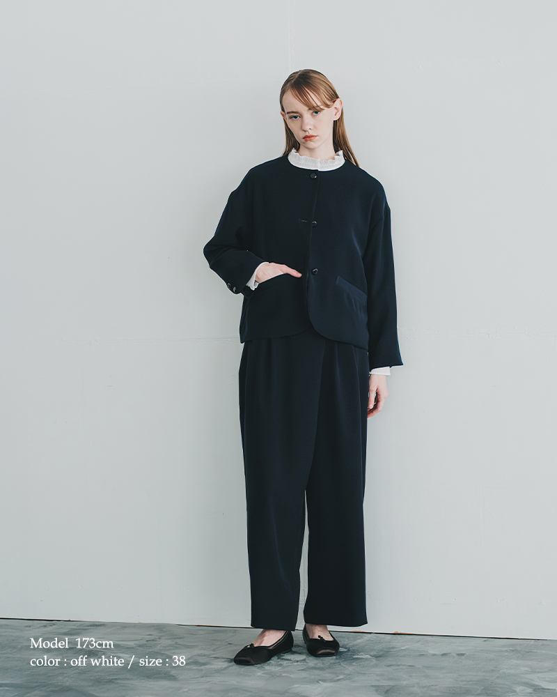 whyto(�z���C�g)�v���[�c�f�U�C���u���E�X�gpleatsdesignblouse�hwht25fbl4083