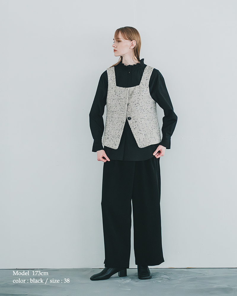 whyto(�z���C�g)�v���[�c�f�U�C���u���E�X�gpleatsdesignblouse�hwht25fbl4083