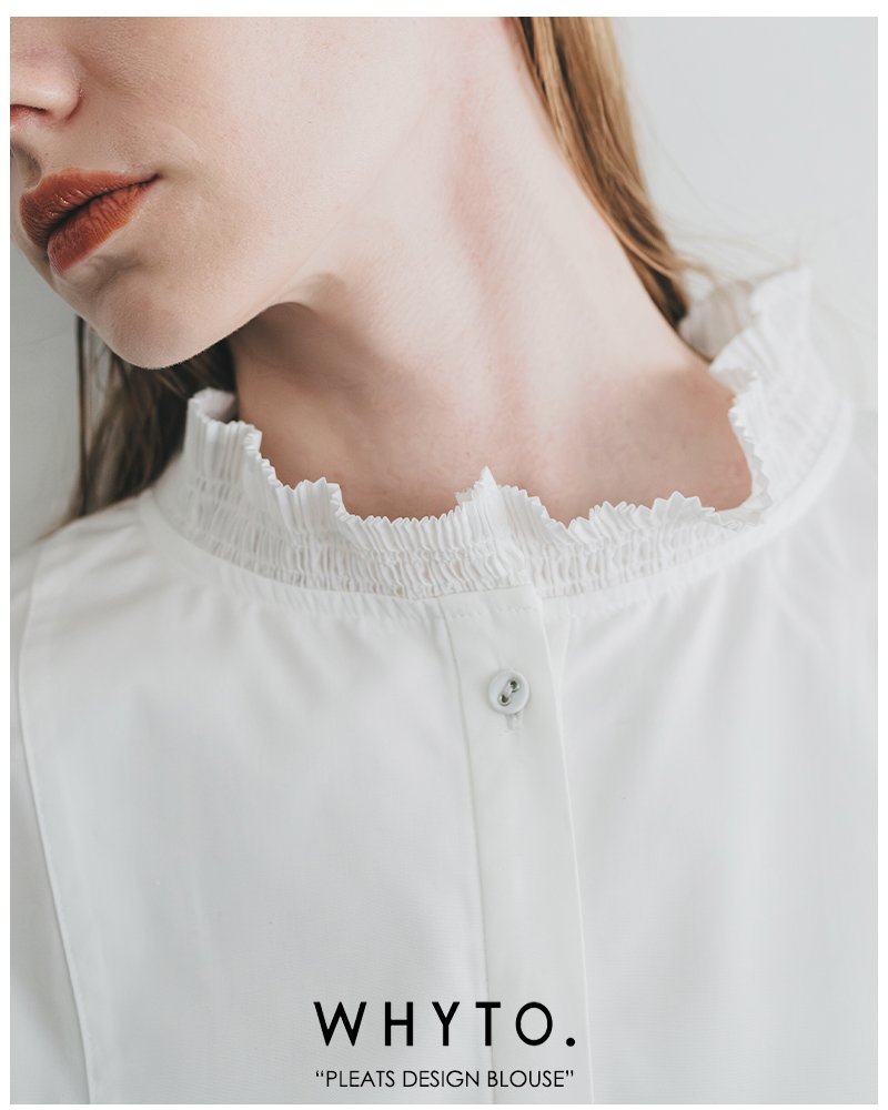 whyto(�z���C�g)�v���[�c�f�U�C���u���E�X�gpleatsdesignblouse�hwht25fbl4083
