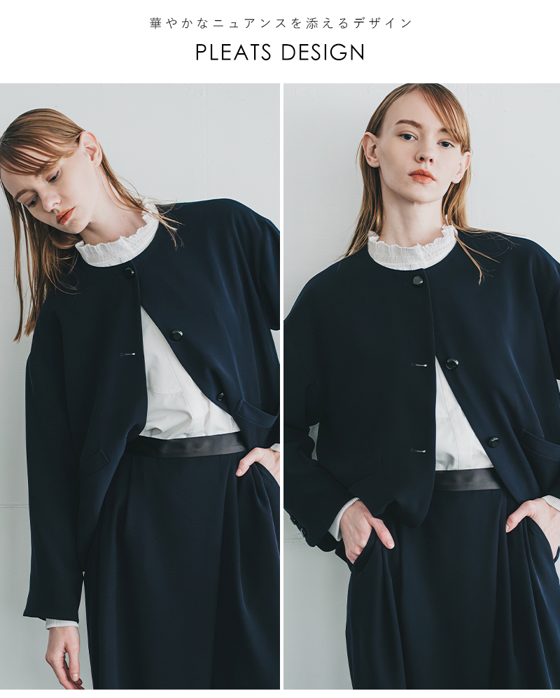 whyto(�z���C�g)�v���[�c�f�U�C���u���E�X�gpleatsdesignblouse�hwht25fbl4083