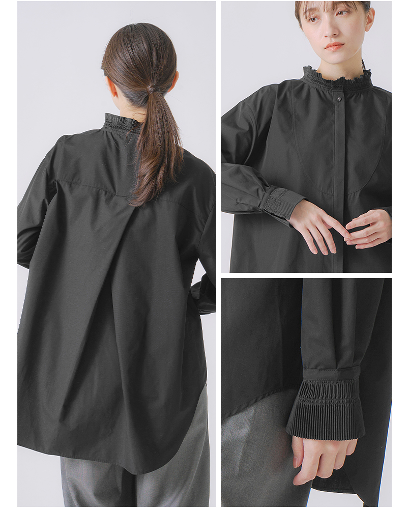 whyto(�z���C�g)�v���[�c�f�U�C���u���E�X�gpleatsdesignblouse�hwht25fbl4083