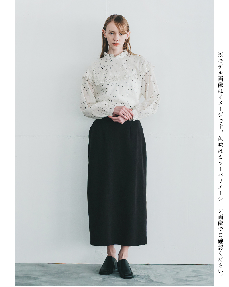 whyto(�z���C�g)�t���b�L�[�h�b�g�t�����J���[�u���E�Xdotfrillcollarblousewht25fbl4084