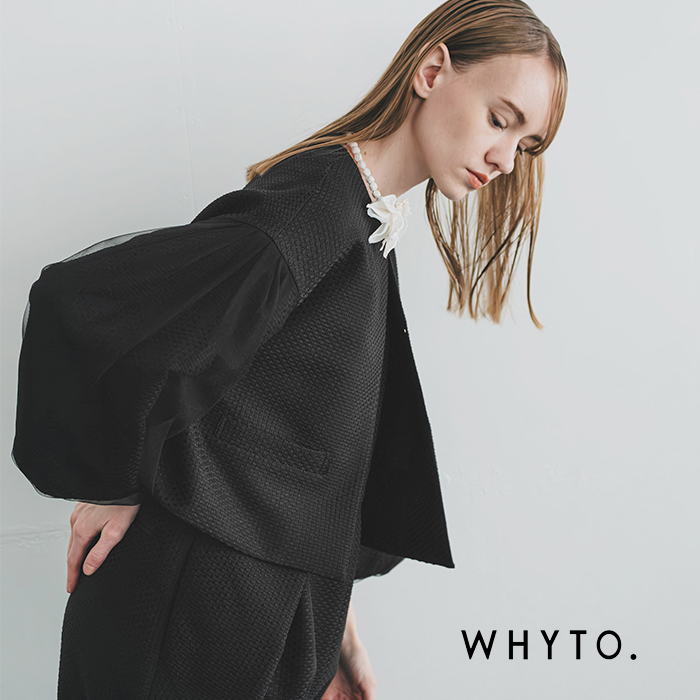 whyto(�z���C�g)�`���[�����C���[�h�X���[�u�W���P�b�gtullelayeredsleevejacketwht25fjk4052