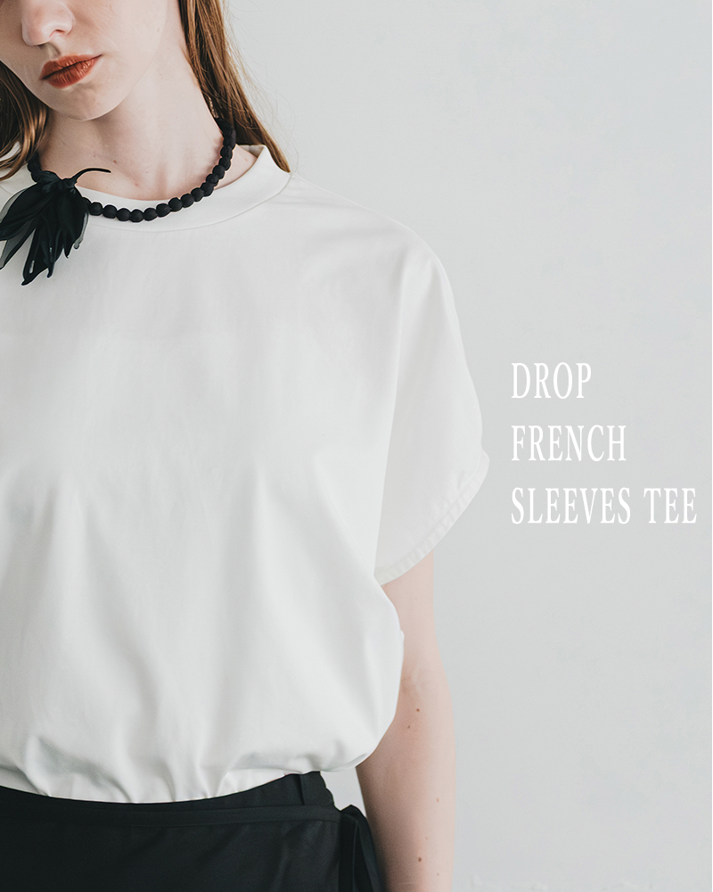 whyto(�z���C�g)�R�b�g���h���b�v�t�����`�X���[�uT�V���cdropfrenchsleevesteewht25hbl4071