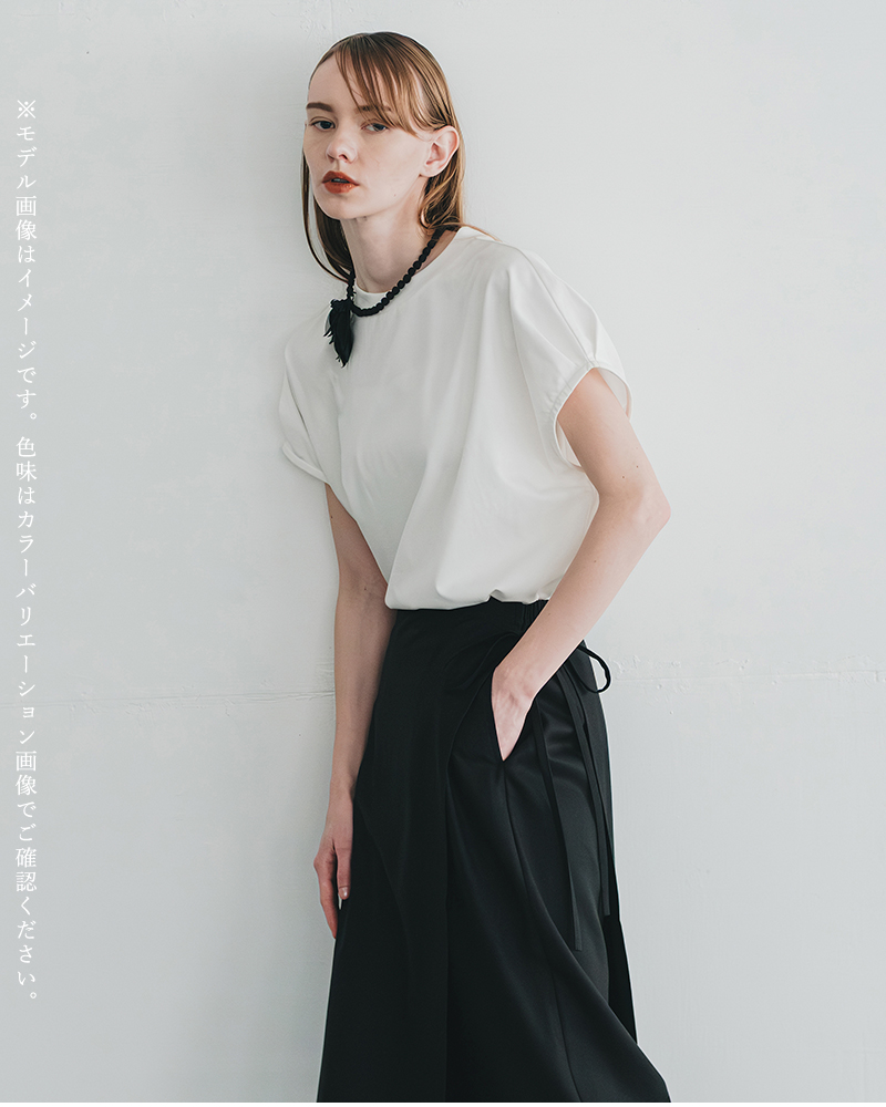 whyto(�z���C�g)�R�b�g���h���b�v�t�����`�X���[�uT�V���cdropfrenchsleevesteewht25hbl4071