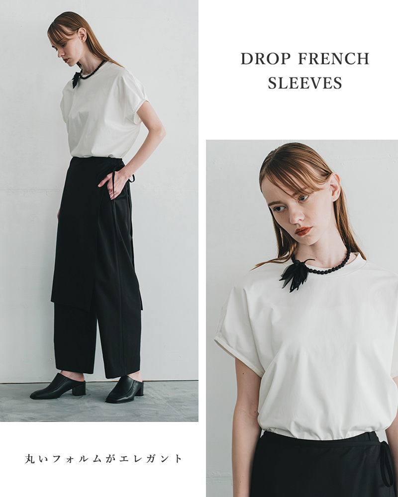 whyto(�z���C�g)�R�b�g���h���b�v�t�����`�X���[�uT�V���cdropfrenchsleevesteewht25hbl4071