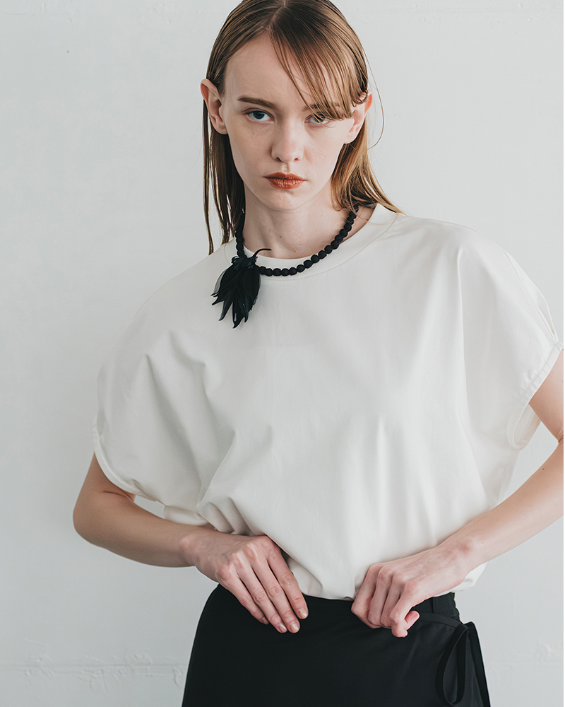 whyto(�z���C�g)�R�b�g���h���b�v�t�����`�X���[�uT�V���cdropfrenchsleevesteewht25hbl4071