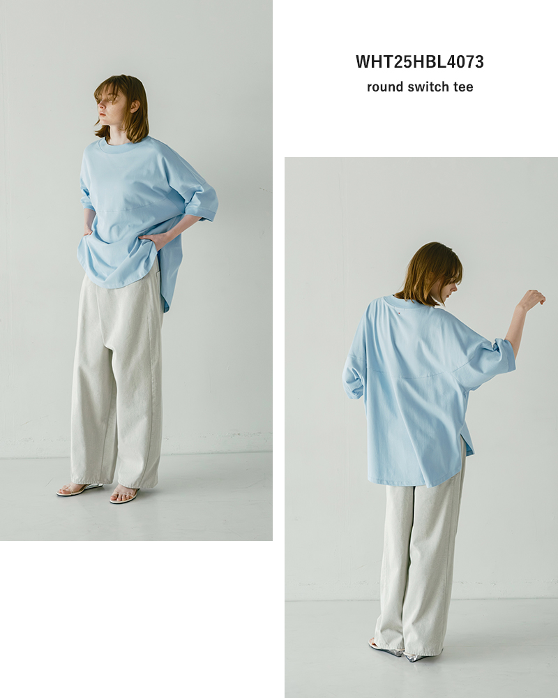 whyto(ホワイト)ラウンドスイッチTシャツ“roundswitchtee”wht25hbl4073