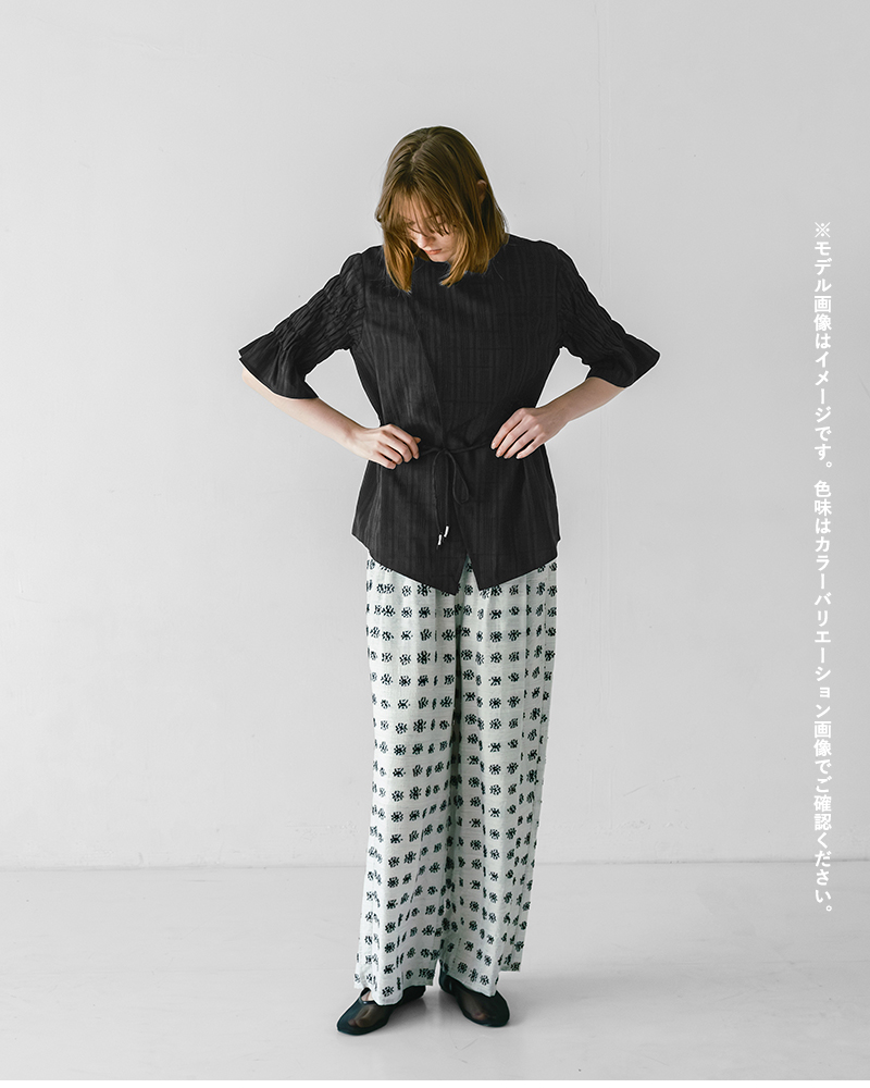 whyto(ホワイト)袖シャーリングスリットレイヤードブラウス“slitlayeredblouse”wht26hbl4086