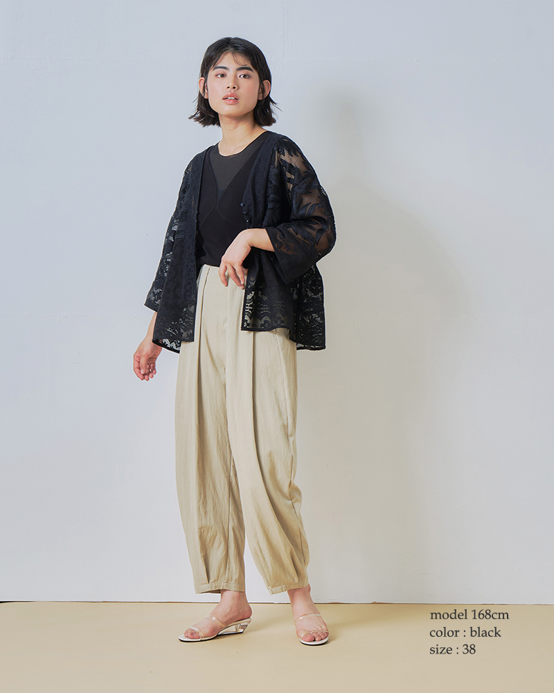 whyto(ホワイト)レースコンビネーションカーディガン“lacecombinationcardigan”wht26hbl4089