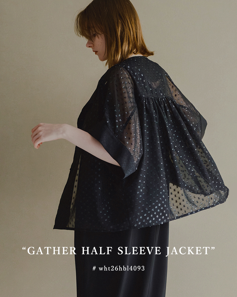 whyto(�z���C�g)�M���U�[�n�[�t�X���[�u�W���P�b�g�ggatherhalfsleevejacket�hwht26hbl4093