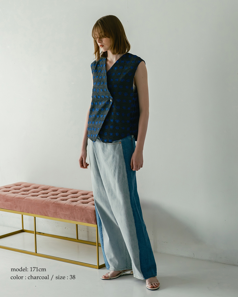 whyto(�z���C�g)�W���K�[�h�A�V�����g���[�x�X�g�gjacquardasymmetryvest�hwht26hbl4095