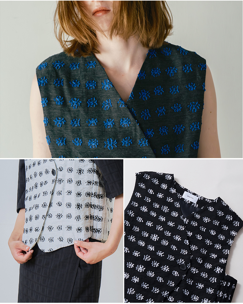 whyto(�z���C�g)�W���K�[�h�A�V�����g���[�x�X�g�gjacquardasymmetryvest�hwht26hbl4095