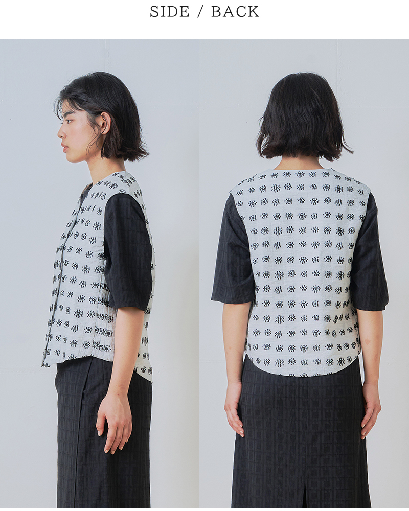 whyto(�z���C�g)�W���K�[�h�A�V�����g���[�x�X�g�gjacquardasymmetryvest�hwht26hbl4095