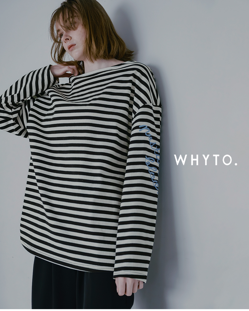 whyto(�z���C�g)�R�b�g���{�[�g�l�b�N���[�Y�{�[�_�[�g�b�v�X�gloosestripetops�hwht26hcs4008