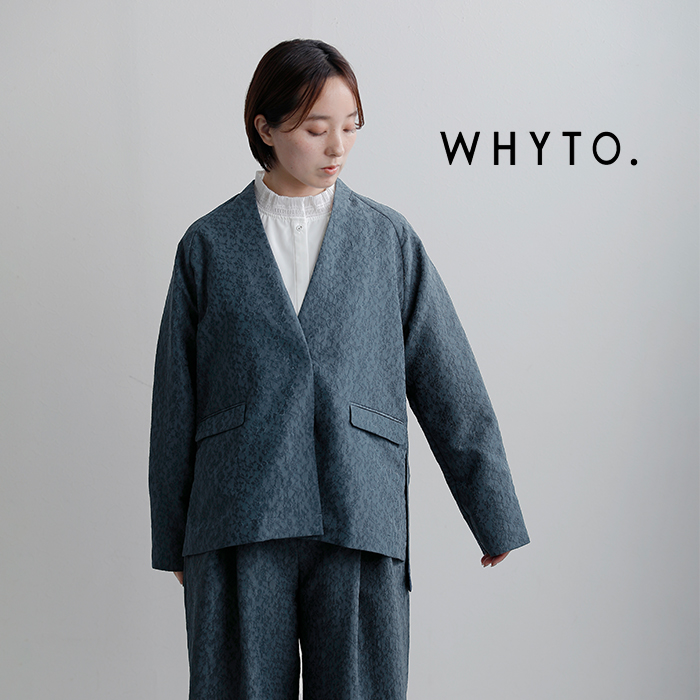 whyto(�z���C�g)�W���K�[�h�X���b�g�I�[�o�[�T�C�Y�W���P�b�g�gjacquardslitoverjacket�hwht26hjk4059