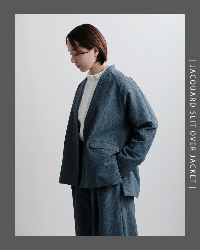 whyto(�z���C�g)�W���K�[�h�X���b�g�I�[�o�[�T�C�Y�W���P�b�g�gjacquardslitoverjacket�hwht26hjk4059
