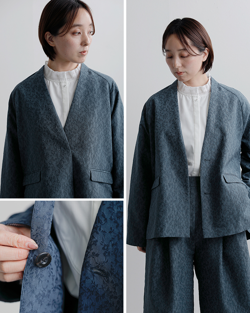 whyto(�z���C�g)�W���K�[�h�X���b�g�I�[�o�[�T�C�Y�W���P�b�g�gjacquardslitoverjacket�hwht26hjk4059