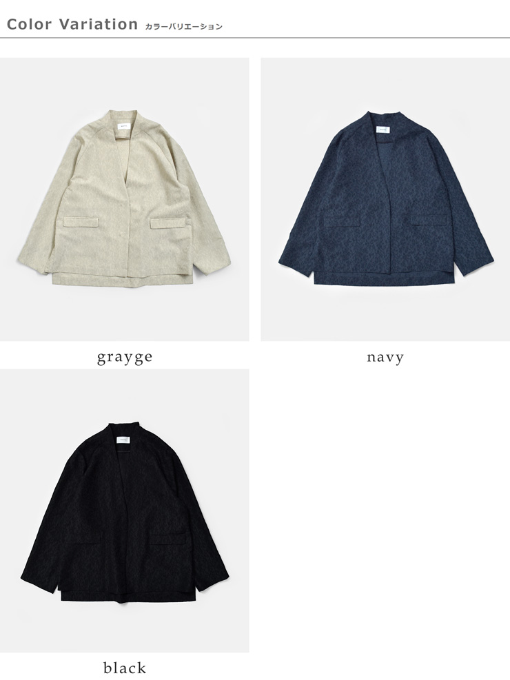 whyto(�z���C�g)�W���K�[�h�X���b�g�I�[�o�[�T�C�Y�W���P�b�g�gjacquardslitoverjacket�hwht26hjk4059