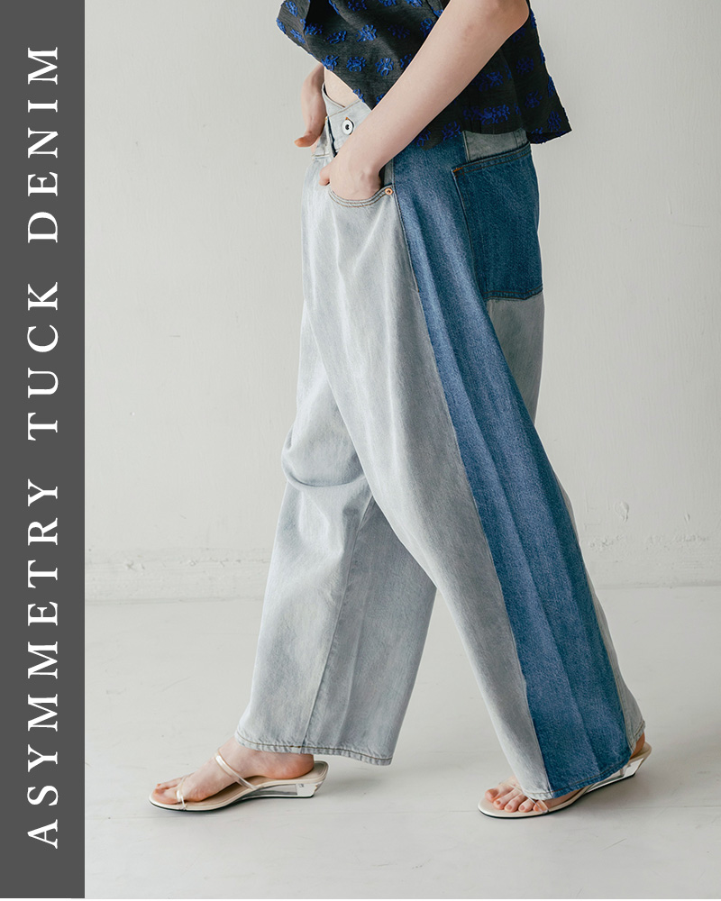 whyto(�z���C�g)�A�V�����g���[�^�b�N�f�j���p���c�gasymmetrytuckdenim�hwht26hpt4068