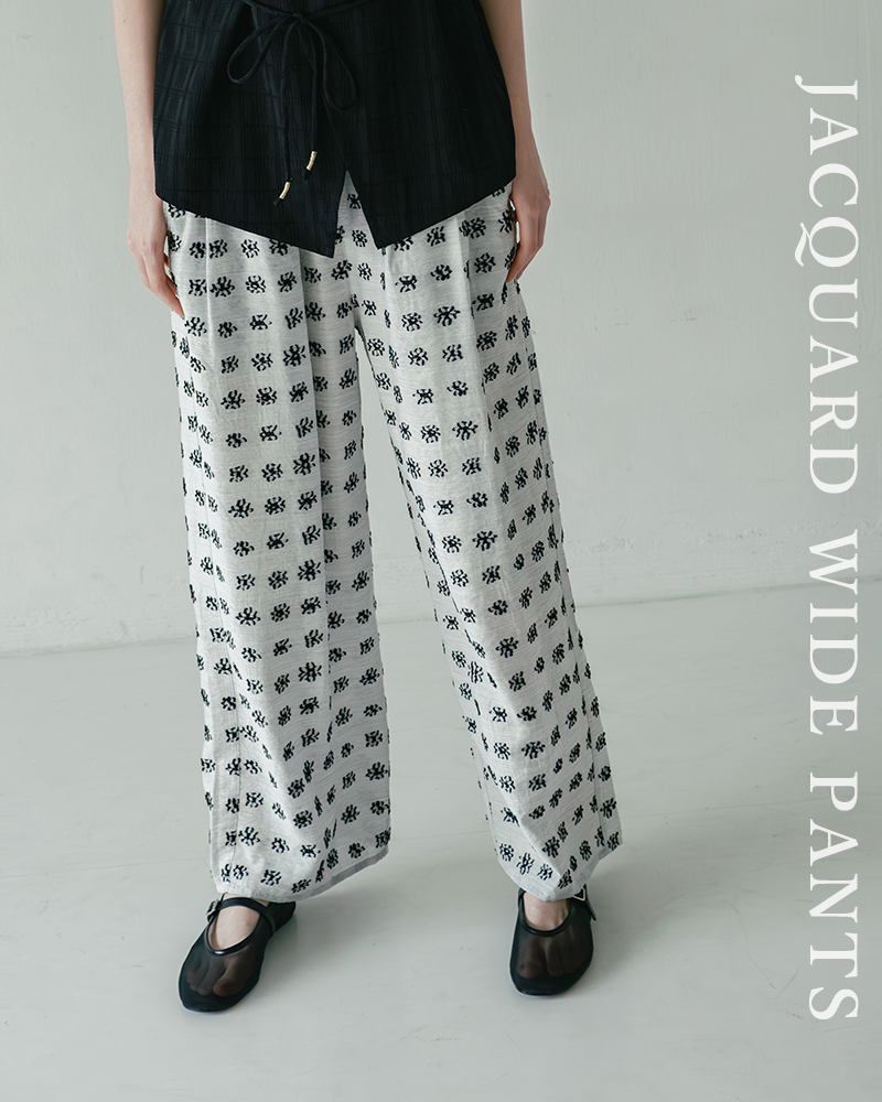 whyto(�z���C�g)2�^�b�N�W���K�[�h���C�h�p���c�gjacquardwidepants�hwht26hpt4070