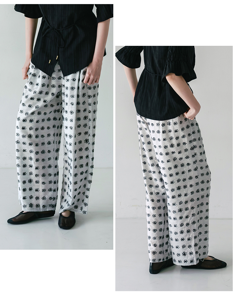 whyto(�z���C�g)2�^�b�N�W���K�[�h���C�h�p���c�gjacquardwidepants�hwht26hpt4070